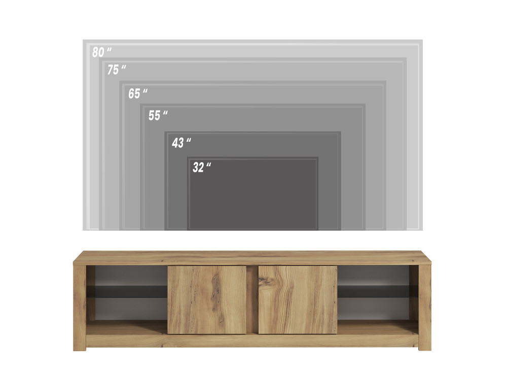 TV-Möbel aus Holz "Aydos" 180 x 35 x 45 cm - Eiche