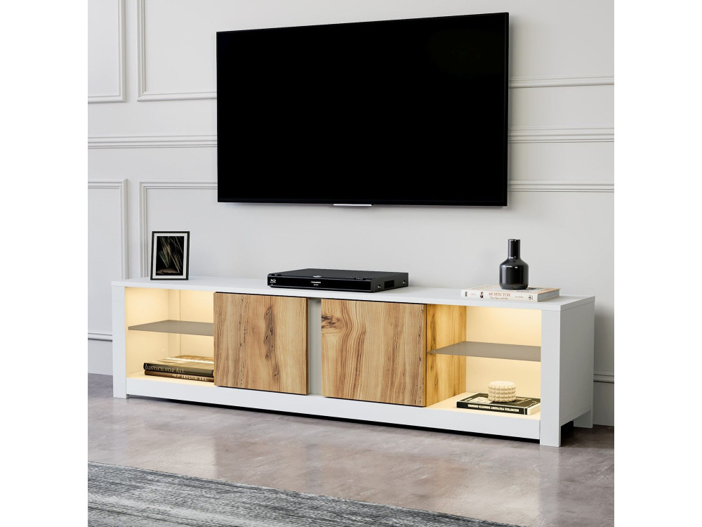 TV-Möbel aus Holz "Aydos" 180 x 35 x 45 cm - Weiß