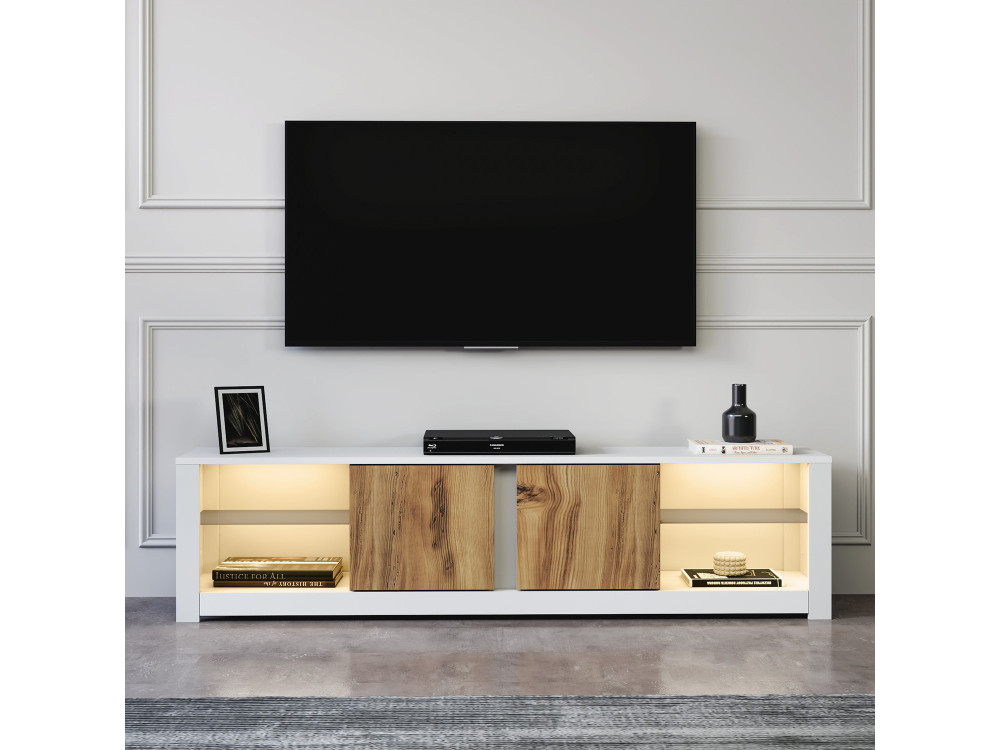 TV-Möbel aus Holz "Aydos" 180 x 35 x 45 cm - Weiß