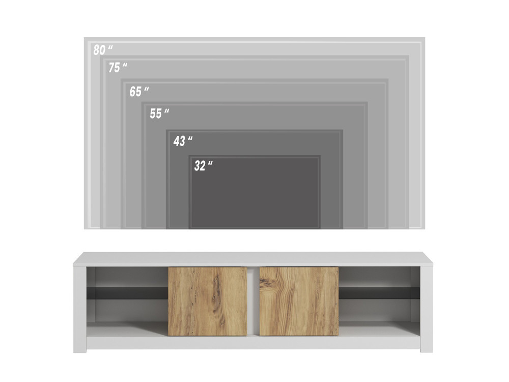 TV-Möbel aus Holz "Aydos" 180 x 35 x 45 cm - Weiß