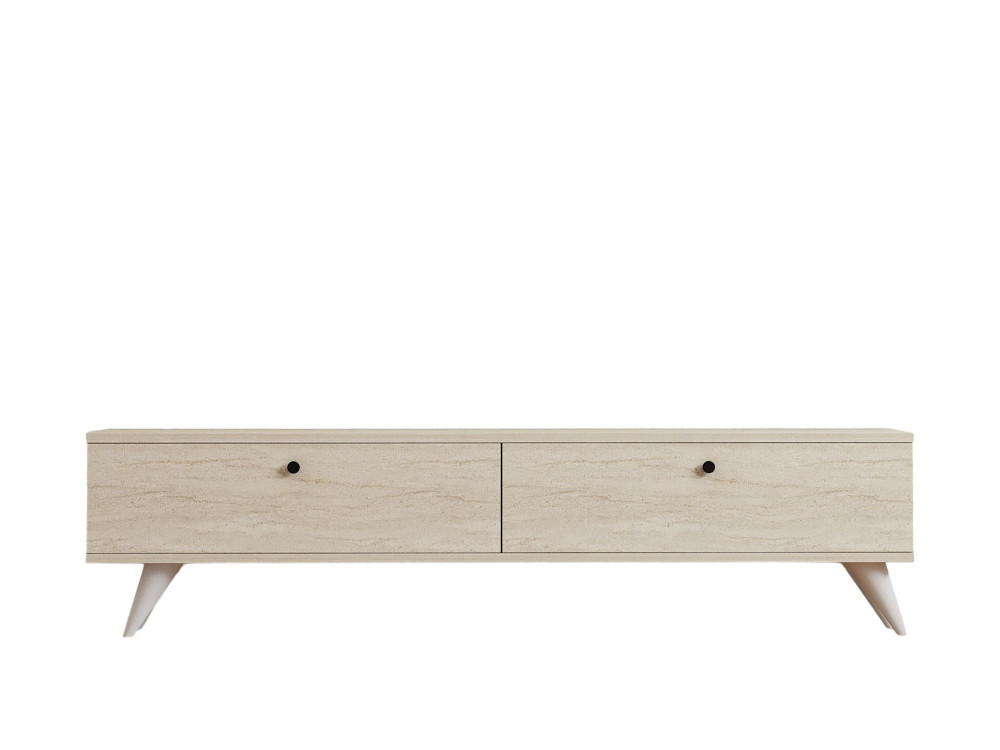 TV-Möbel aus Holz "Parlak" - 160 x 25 x 40 cm - Beige