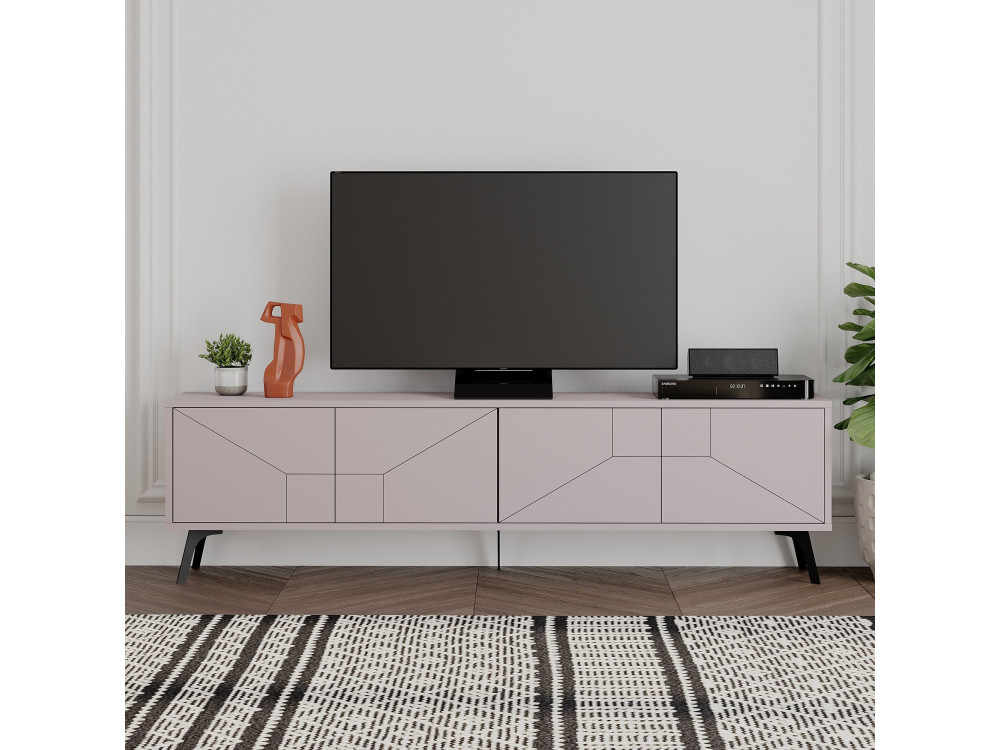 TV-Möbel aus Holz "Dune" - 180 x 29 x 50 cm - Mokka hell