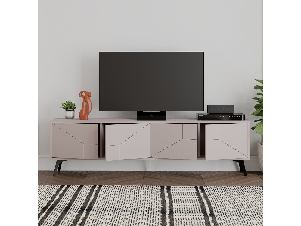 TV-Möbel aus Holz "Dune" - 180 x 29 x 50 cm - Mokka hell