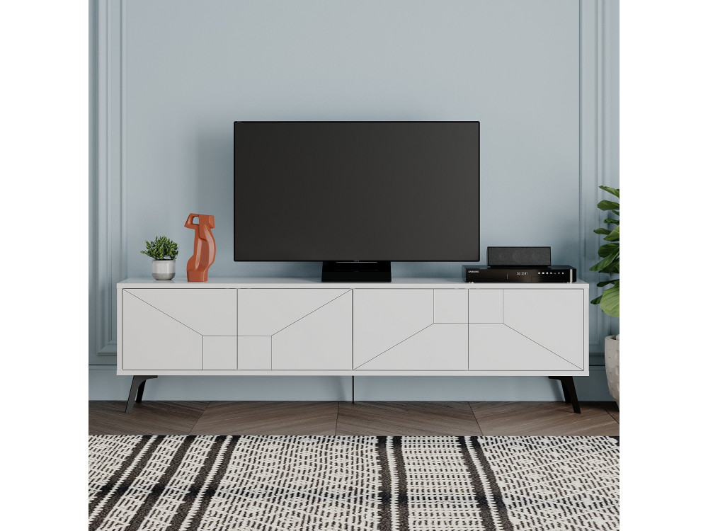 TV-Möbel aus Holz "Dune" - 180 x 29 x 50 cm - Weiß