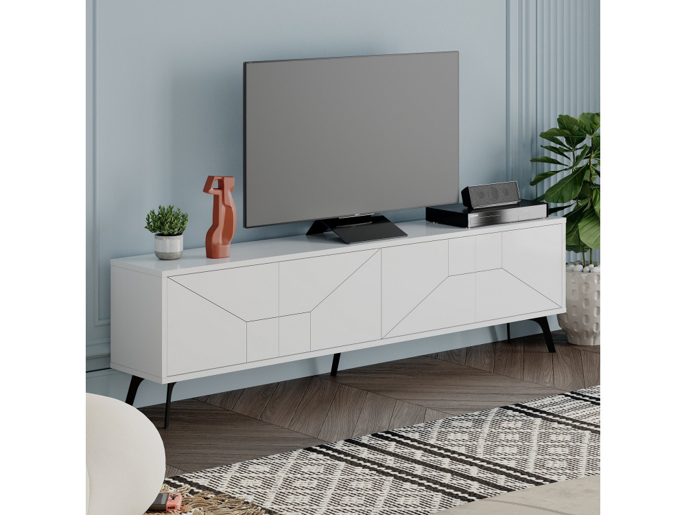 TV-Möbel aus Holz "Dune" - 180 x 29 x 50 cm - Weiß