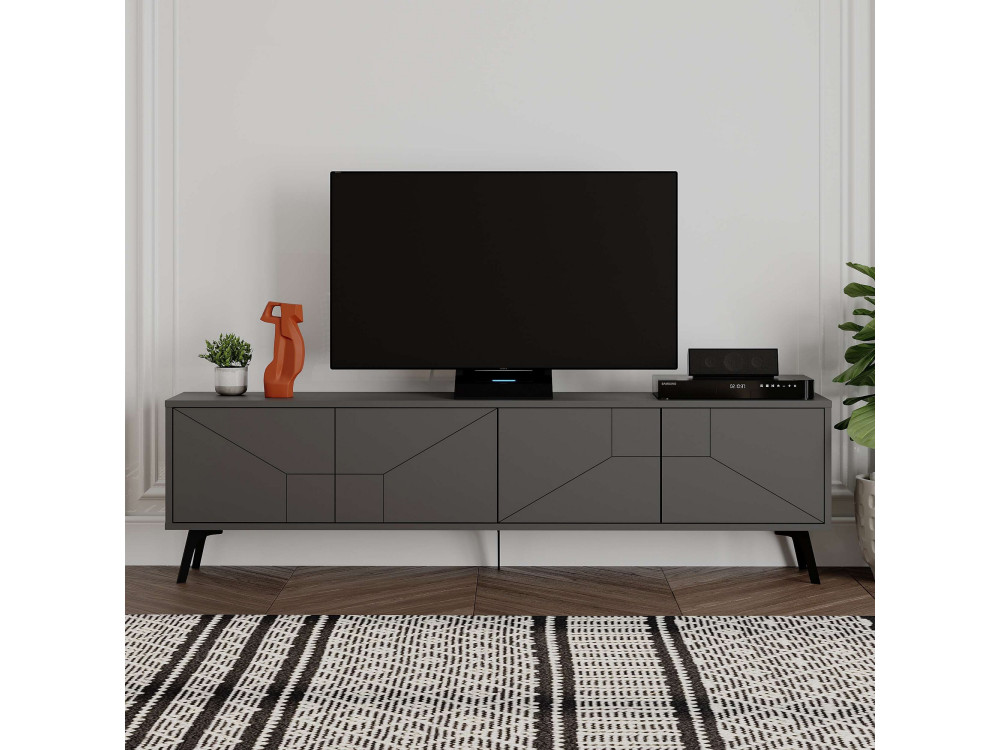 TV-Möbel aus Holz "Dune" - 180 x 29 x 50 cm - Anthrazitgrau