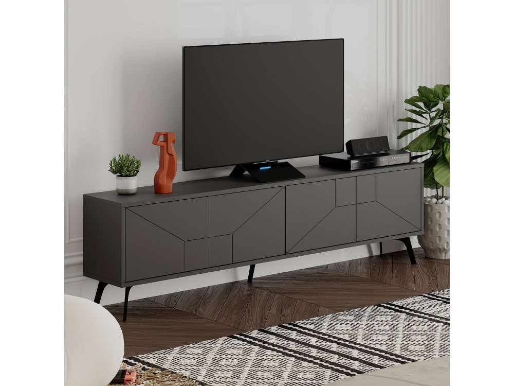 TV-Möbel aus Holz "Dune" - 180 x 29 x 50 cm - Anthrazitgrau