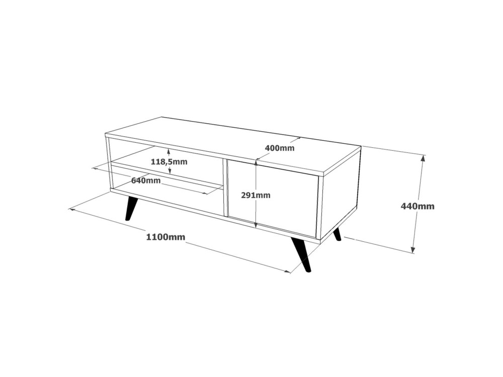 TV-Möbel aus Holz "Imo" - 110 x 40 x 44 cm - Braun