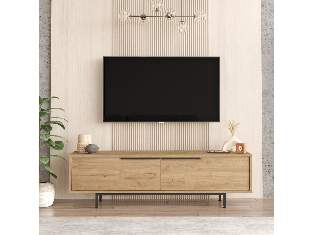 TV-Möbel aus Holz "Calvin" - 160 x 35 x 45 cm - Braun