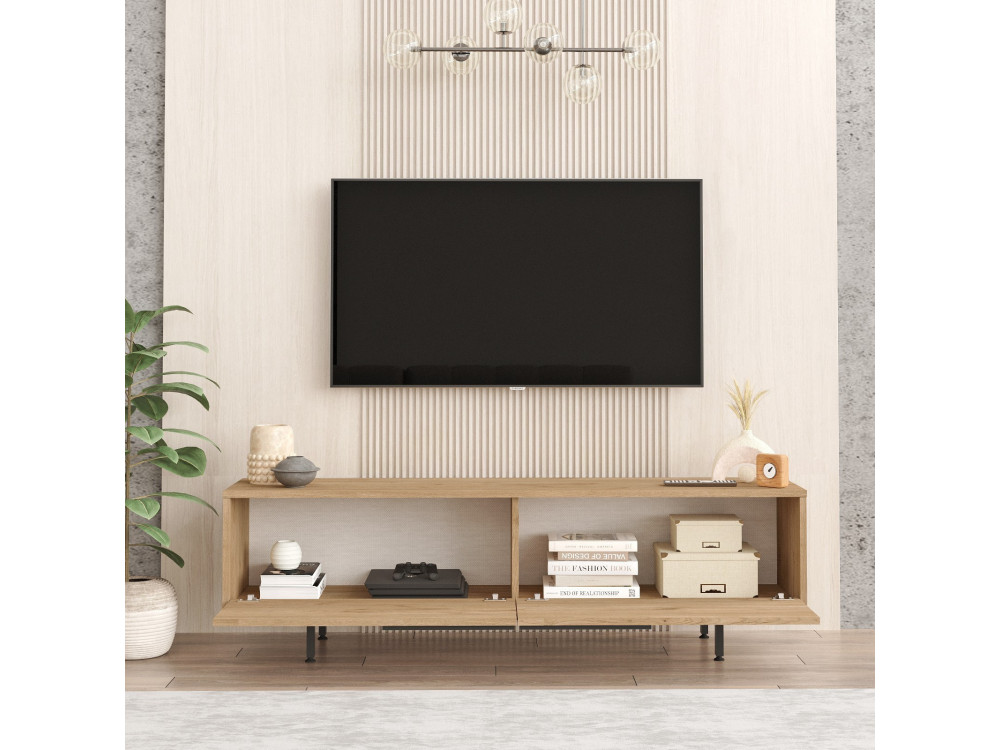 TV-Möbel aus Holz "Calvin" - 160 x 35 x 45 cm - Braun
