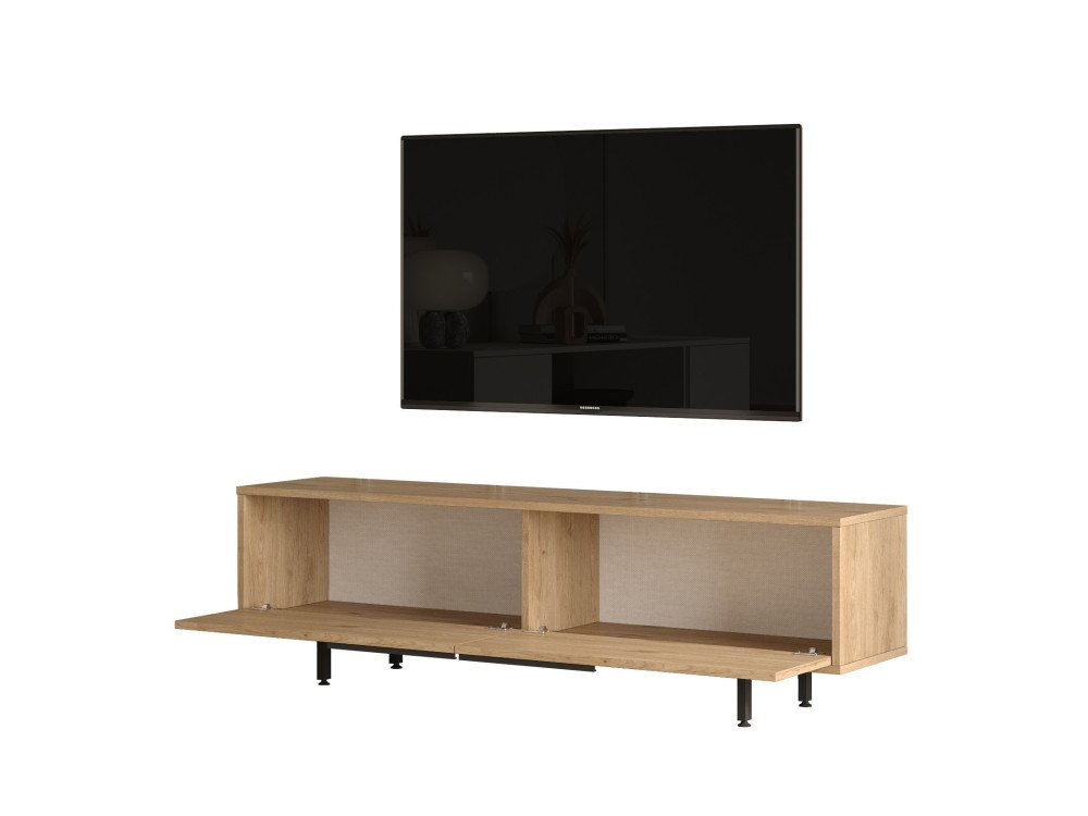 TV-Möbel aus Holz "Calvin" - 160 x 35 x 45 cm - Braun