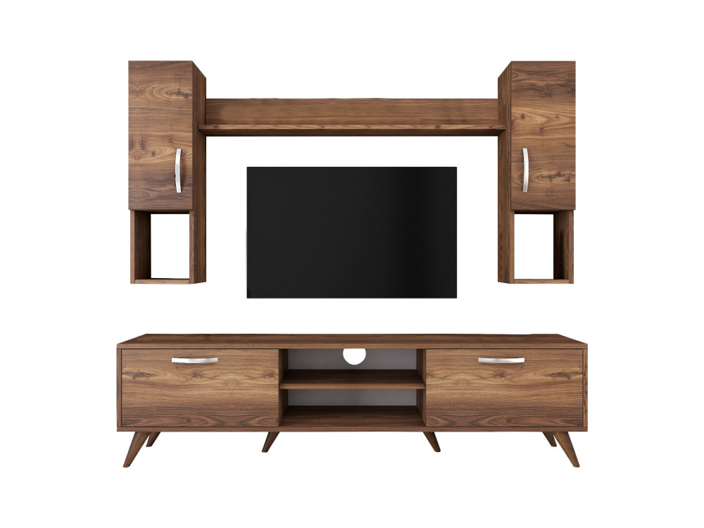 TV-Möbel-Set aus Holz "Mezalun" - 180 x 35 x 48 cm - Braun