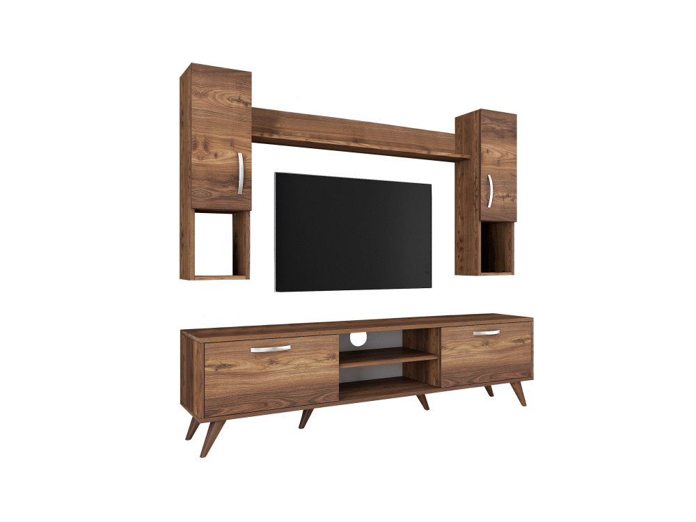 TV-Möbel-Set aus Holz "Mezalun" - 180 x 35 x 48 cm - Braun