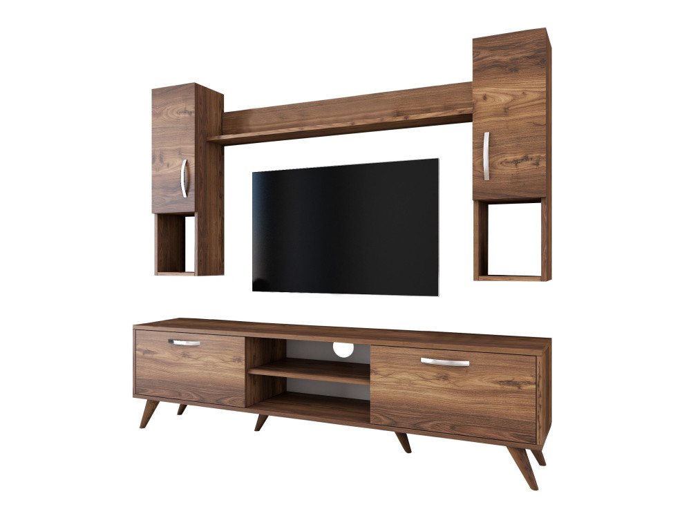 TV-Möbel-Set aus Holz "Mezalun" - 180 x 35 x 48 cm - Braun