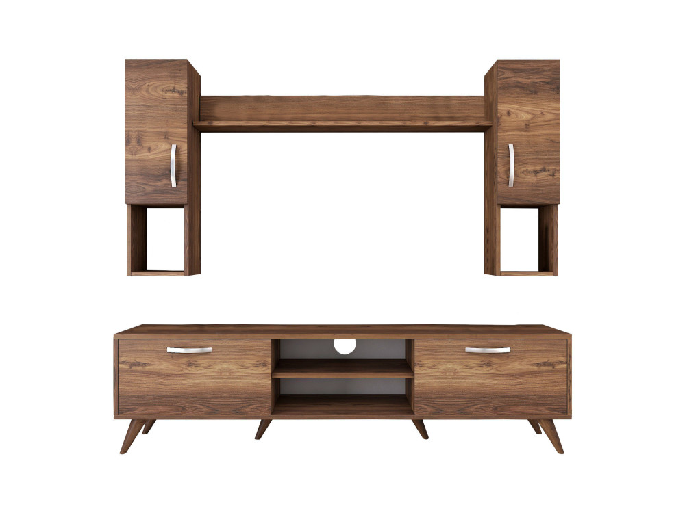 TV-Möbel-Set aus Holz "Mezalun" - 180 x 35 x 48 cm - Braun