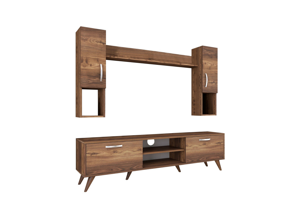 TV-Möbel-Set aus Holz "Mezalun" - 180 x 35 x 48 cm - Braun