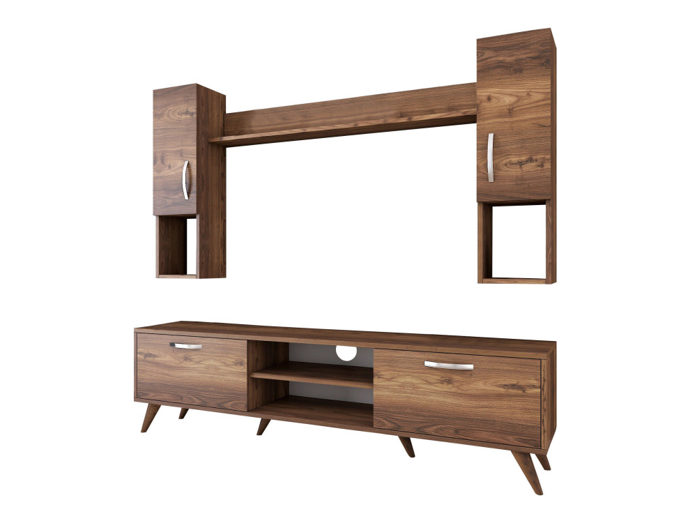 TV-Möbel-Set aus Holz "Mezalun" - 180 x 35 x 48 cm - Braun