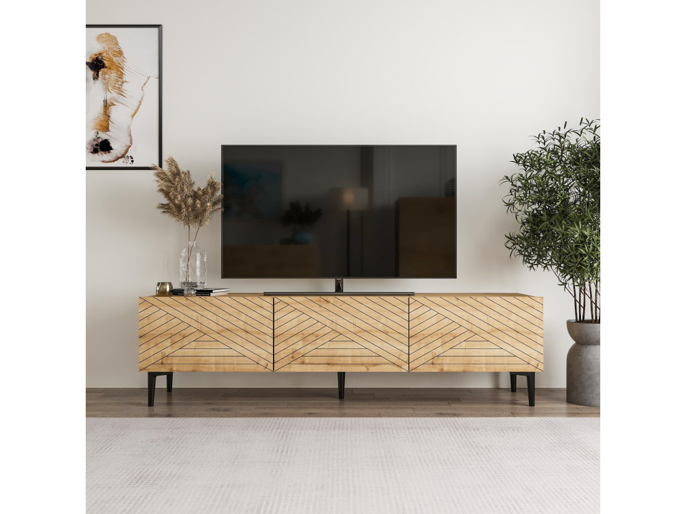 Holz TV-Möbel "Felix" 160 x 31,4 x 44,1 cm - Saphir-Eiche