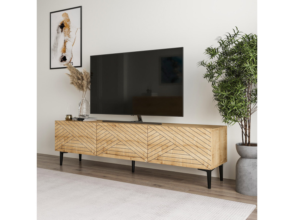 Holz TV-Möbel "Felix" 160 x 31,4 x 44,1 cm - Saphir-Eiche