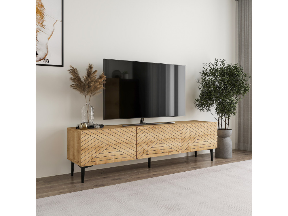 Holz TV-Möbel "Felix" 160 x 31,4 x 44,1 cm - Saphir-Eiche