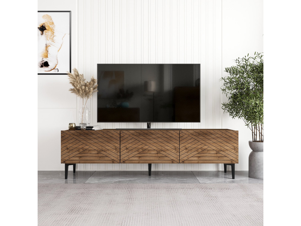 TV-Möbel aus Holz "Felix" - 160 x 31 x 44 cm - Braun