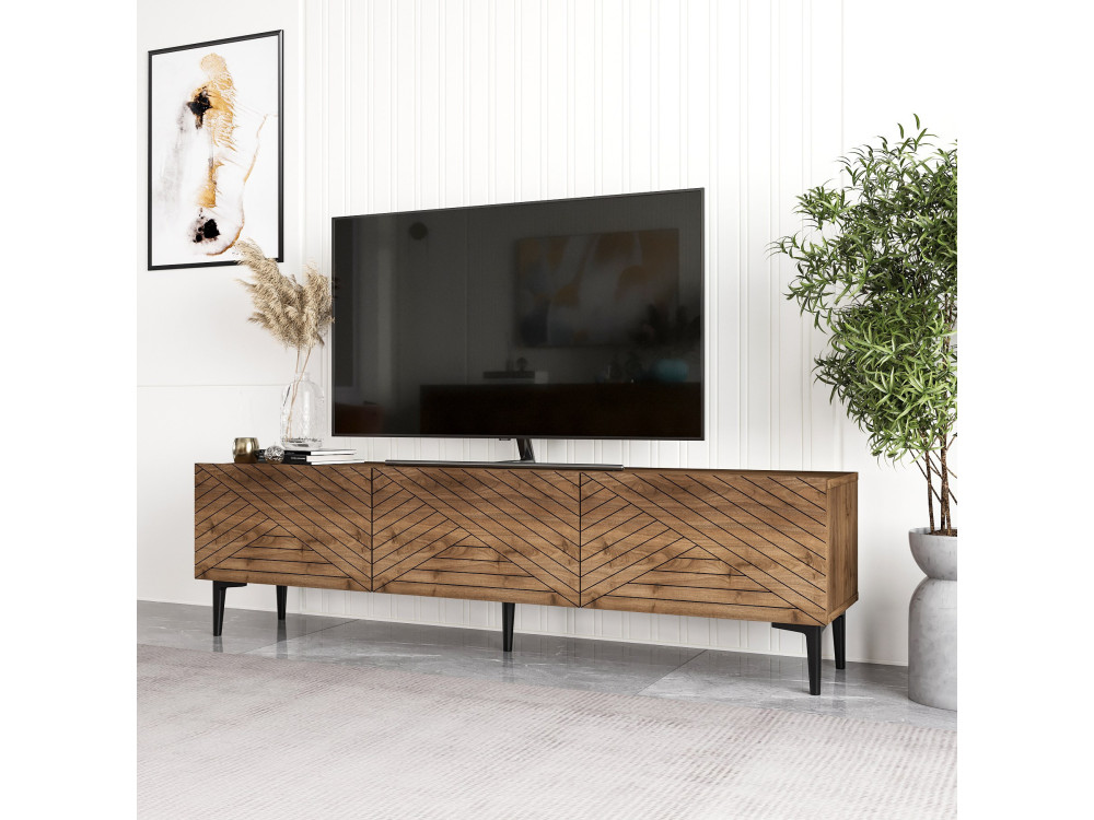 TV-Möbel aus Holz "Felix" - 160 x 31 x 44 cm - Braun