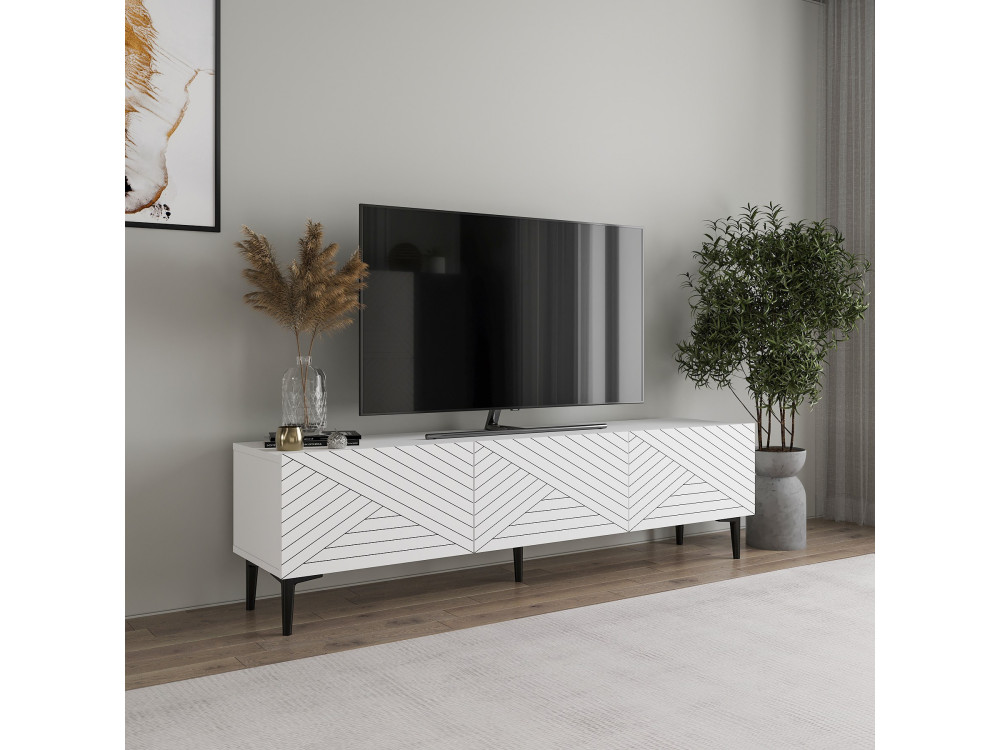 TV-Möbel aus Holz "Felix" - 160 x 31 x 44 cm - Weiß