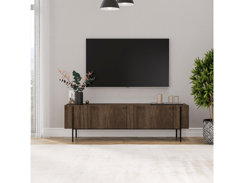 TV-Möbel aus Holz "Herman" - 160 x 31 x 45 cm - Braun