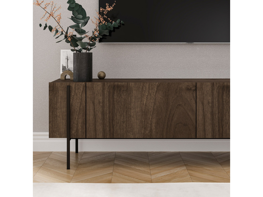 TV-Möbel aus Holz "Herman" - 160 x 31 x 45 cm - Braun
