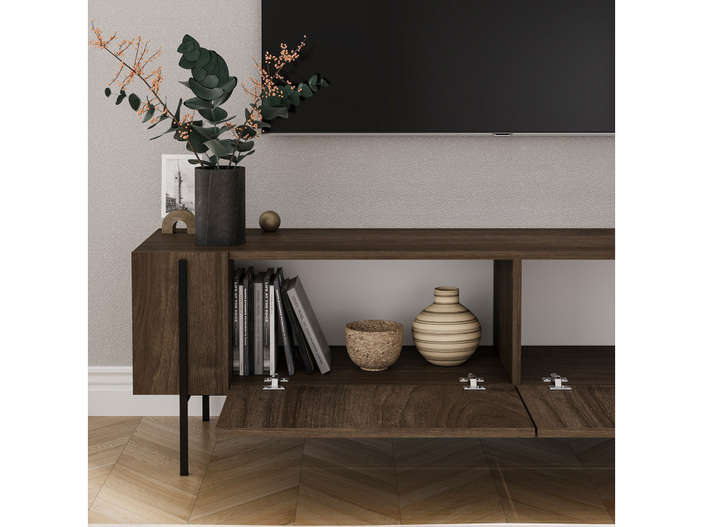 TV-Möbel aus Holz "Herman" - 160 x 31 x 45 cm - Braun