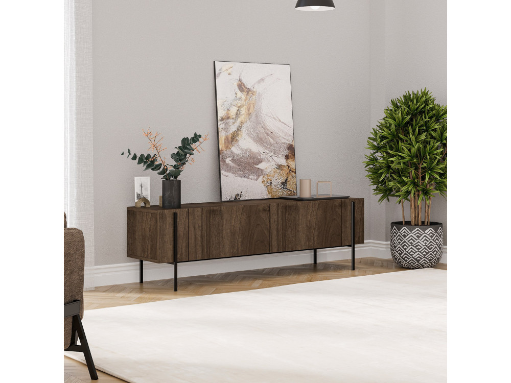 TV-Möbel aus Holz "Herman" - 160 x 31 x 45 cm - Braun