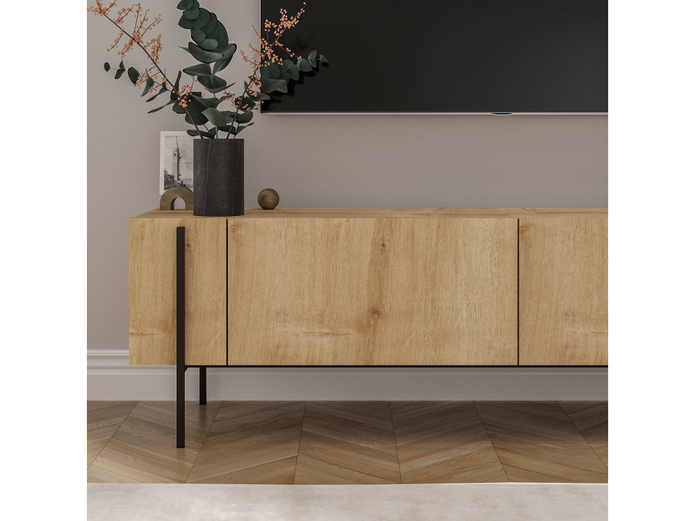 TV-Möbel aus Holz "Herman" - 160 x 31 x 45 cm - Beige