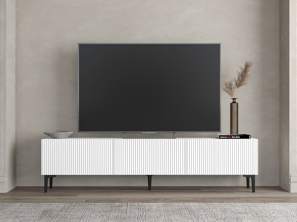 TV-Möbel aus Holz "Oscar" - 180 x 31 x 45 cm - Weiß