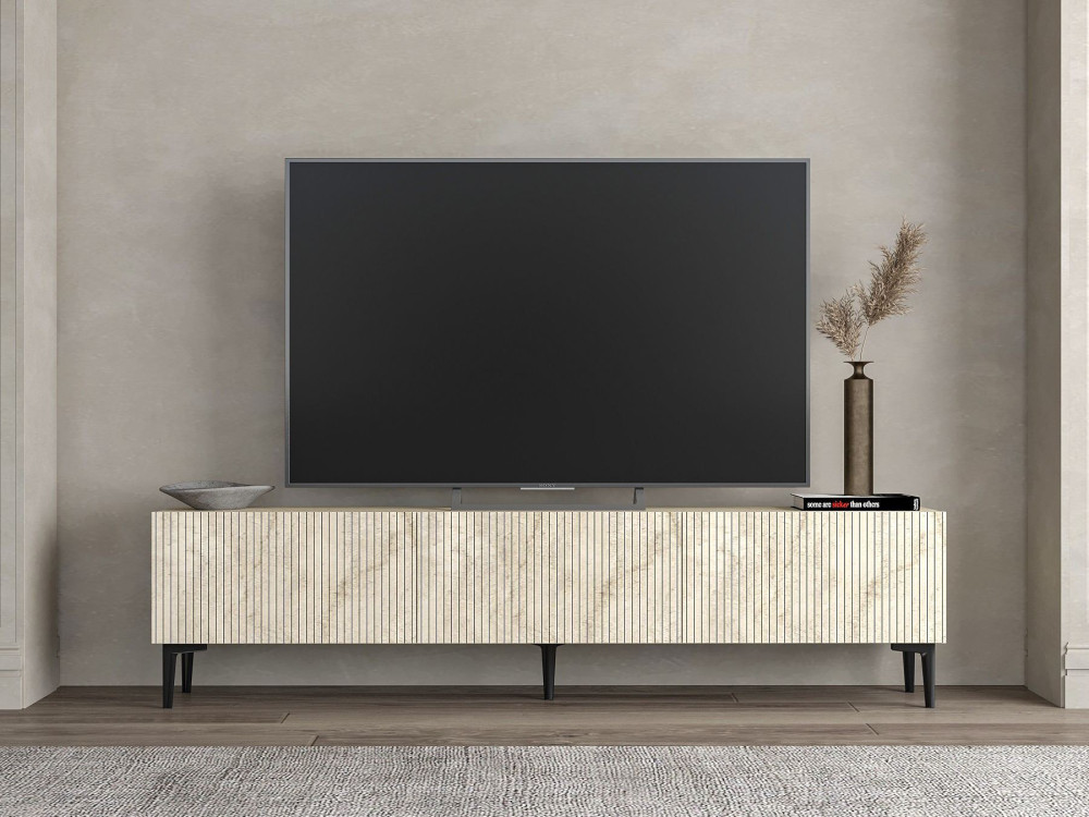 TV-Möbel aus Holz "Oscar" - 180 x 31 x 45 cm - Beige