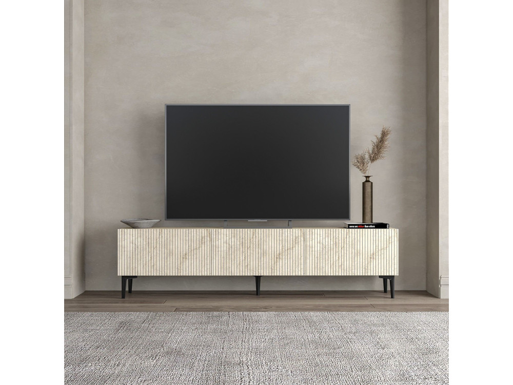 TV-Möbel aus Holz "Oscar" - 180 x 31 x 45 cm - Beige