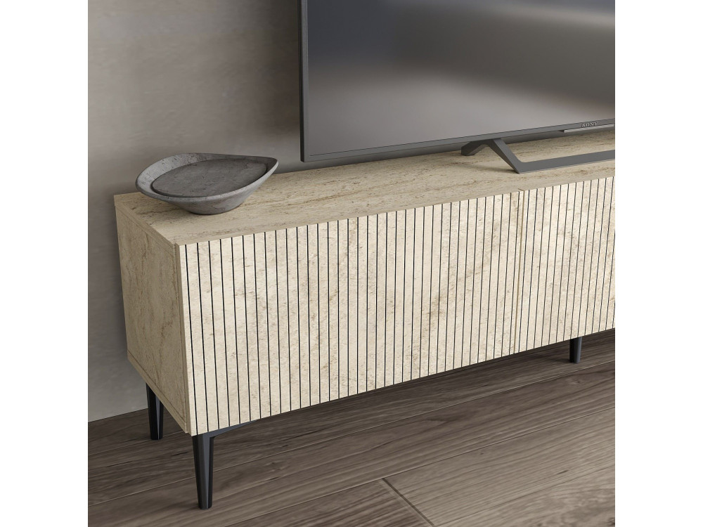 TV-Möbel aus Holz "Oscar" - 180 x 31 x 45 cm - Beige