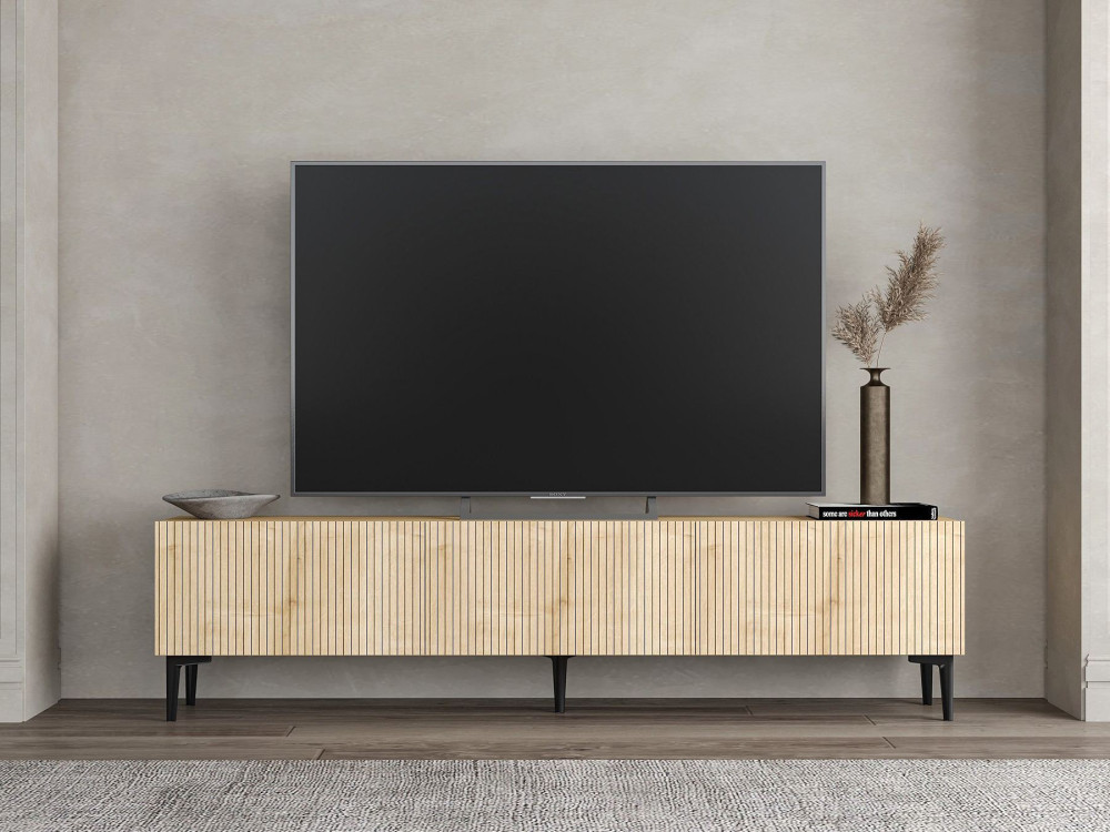 TV-Möbel aus Holz "Oscar" - 180 x 31 x 45 cm - Hellbraun