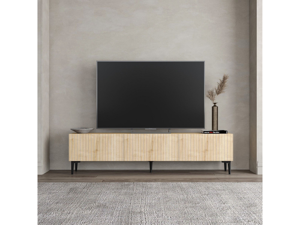 TV-Möbel aus Holz "Oscar" - 180 x 31 x 45 cm - Hellbraun