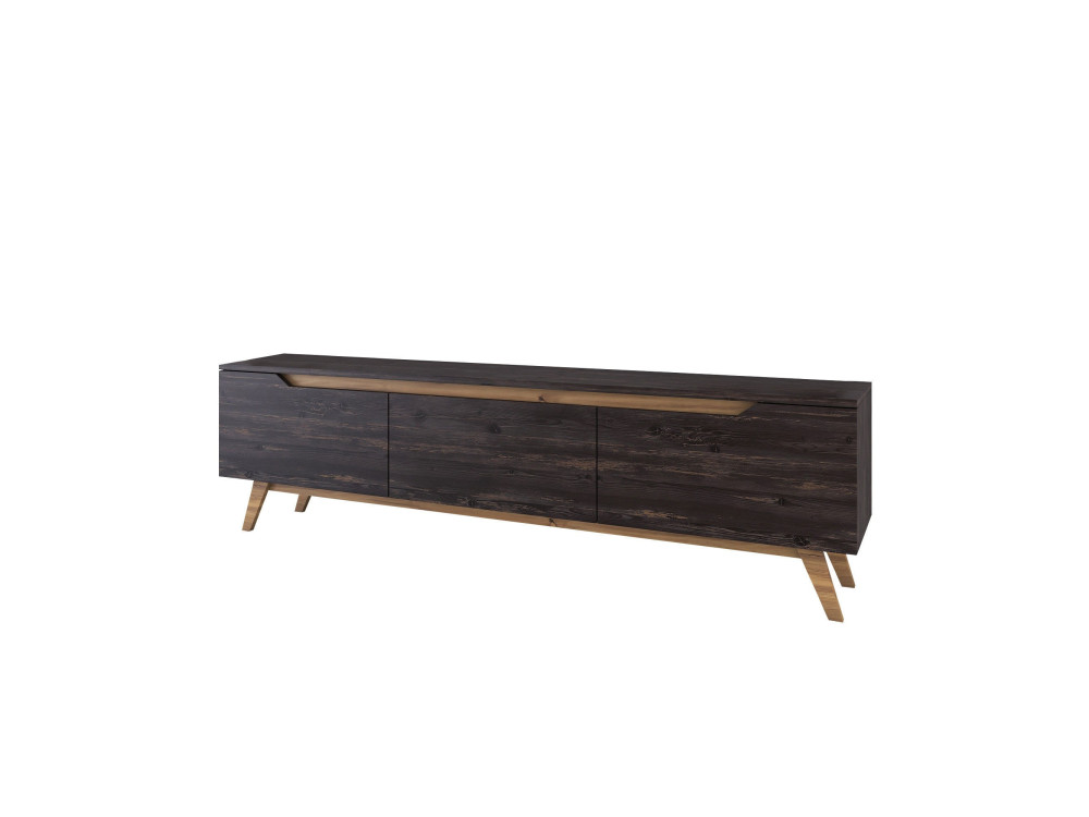 TV-Möbel aus Holz "Digi" - 180 x 35 x 48 cm - Schwarz