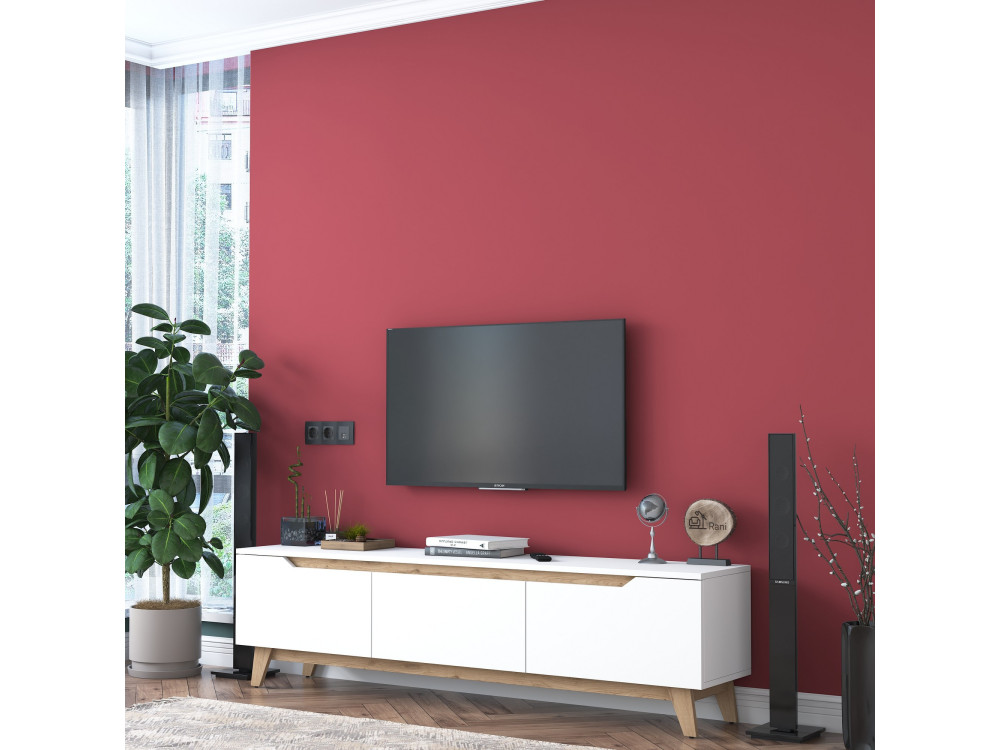 TV-Möbel aus Holz "Digi" - 180 x 35 x 48 cm - Beige