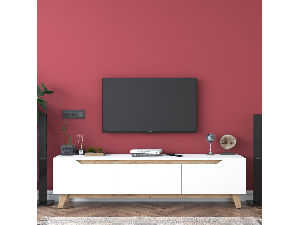 TV-Möbel aus Holz "Digi" - 180 x 35 x 48 cm - Beige