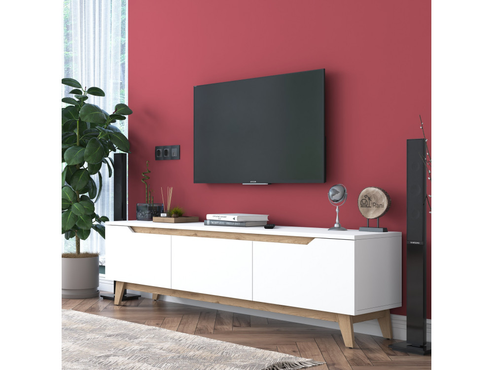 TV-Möbel aus Holz "Digi" - 180 x 35 x 48 cm - Beige