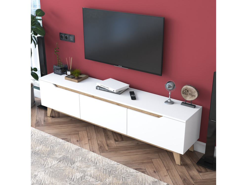 TV-Möbel aus Holz "Digi" - 180 x 35 x 48 cm - Beige