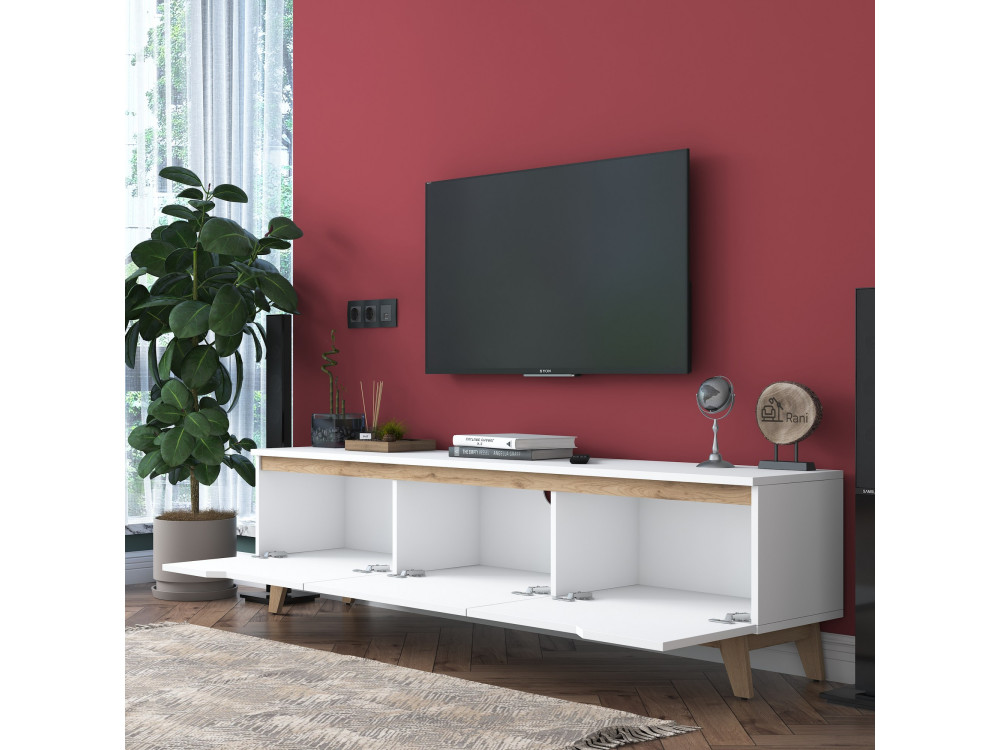 TV-Möbel aus Holz "Digi" - 180 x 35 x 48 cm - Beige