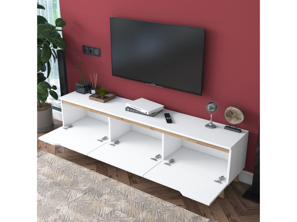 TV-Möbel aus Holz "Digi" - 180 x 35 x 48 cm - Beige