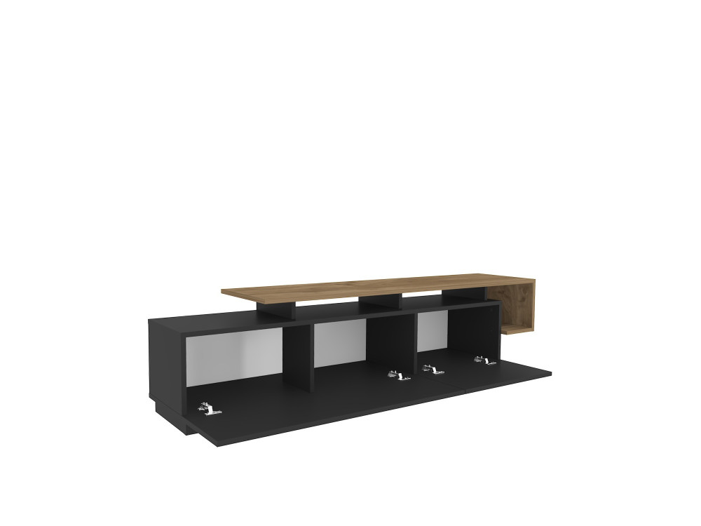 TV-Möbel aus Holz "Basak" - 180 x 40 x 46 cm - Schwarz