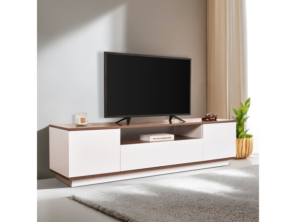 TV-Möbel aus Holz "Veramont" - 180 x 44 x 44 cm - Dunkelbraun