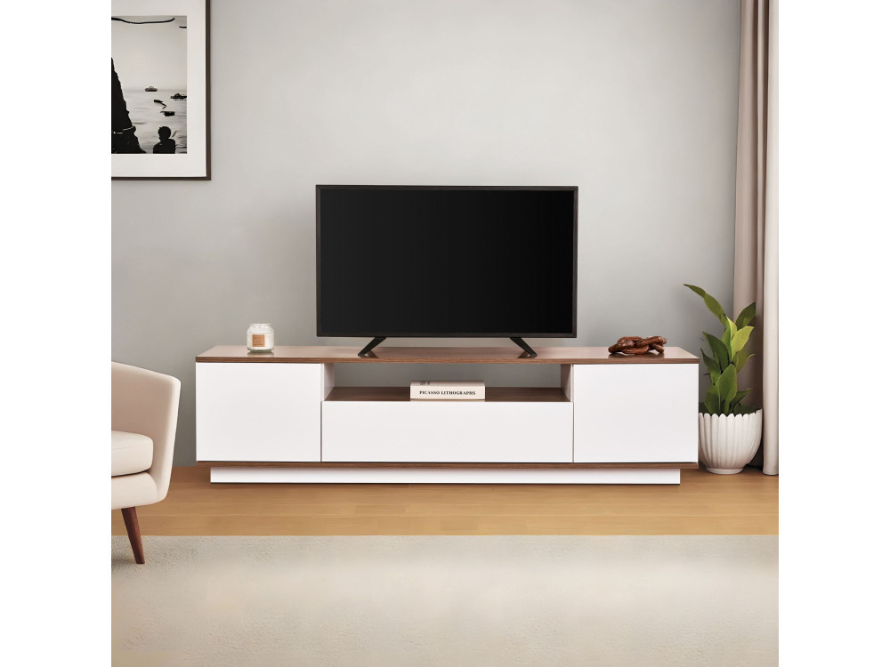 TV-Möbel aus Holz "Veramont" - 180 x 44 x 44 cm - Dunkelbraun