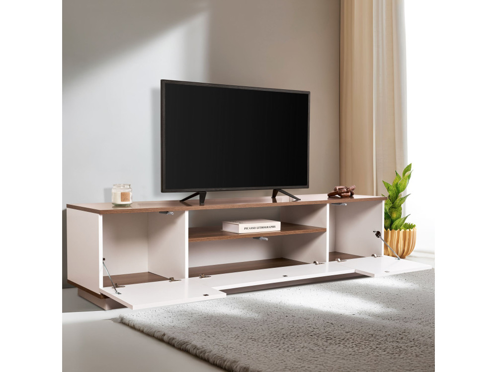 TV-Möbel aus Holz "Veramont" - 180 x 44 x 44 cm - Dunkelbraun