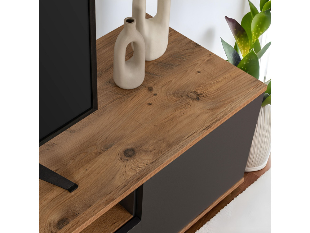 TV-Möbel aus Holz "Veramont" - 180 x 44 x 44 cm - Anthrazitgrau